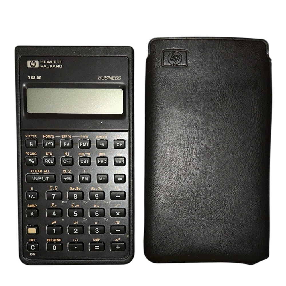 HP 10B Business Calculator with‎ case. Vintage early 90s.